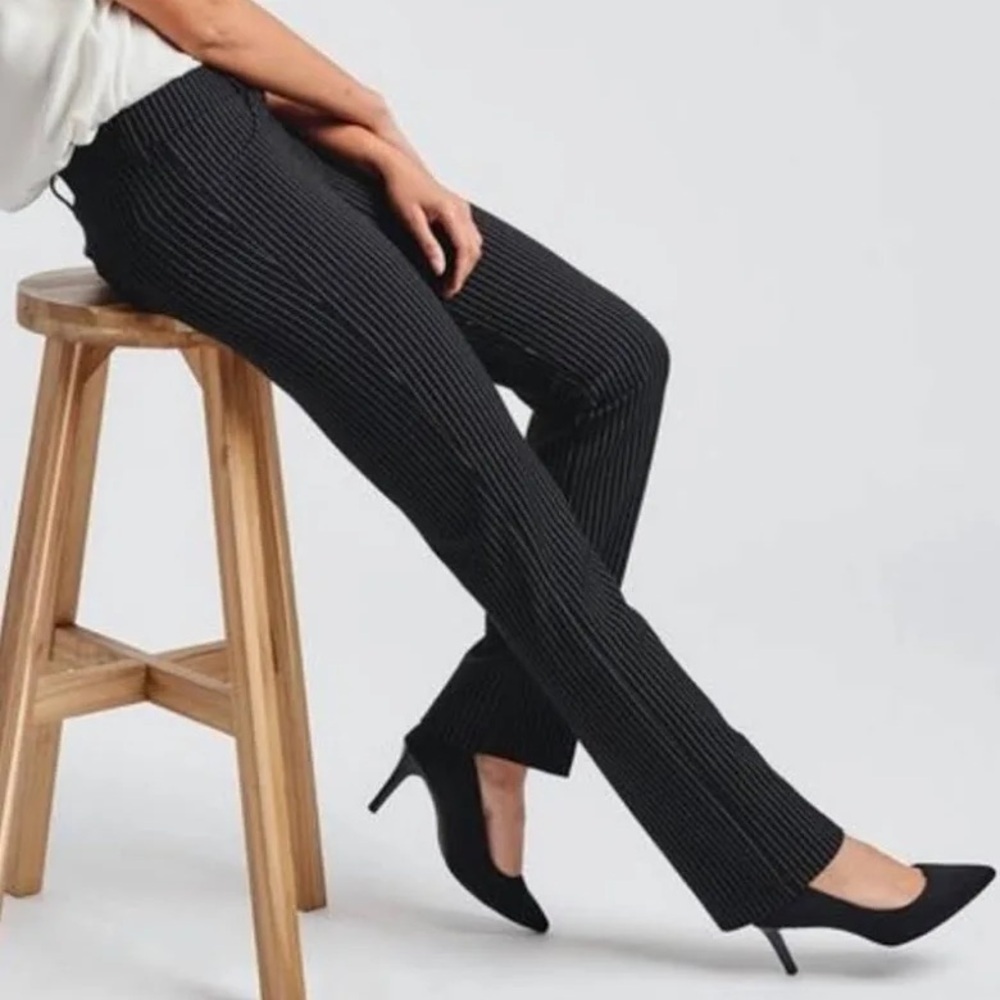 Betabrand Striped Pull On Classic Yoga Dress Pants XL Petite